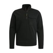 Halve Rits Gebreid Sweatshirt PME Legend , Black , Heren