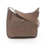 Pre-owned Leather shoulder-bags Hermès Vintage , Gray , Dames