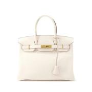 Pre-owned Leather handbags Hermès Vintage , White , Dames