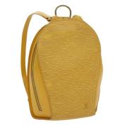 Pre-owned Leather backpacks Louis Vuitton Vintage , Yellow , Dames