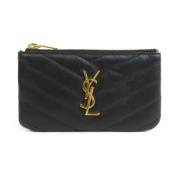 Pre-owned Leather wallets Yves Saint Laurent Vintage , Black , Dames