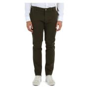 Slim Fit Chino Broek in Stretchkatoen Jeckerson , Green , Heren