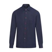 Blauw Stijlvol Herenshirt Kiton , Blue , Heren