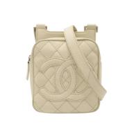 Pre-owned Leather chanel-bags Chanel Vintage , Beige , Dames