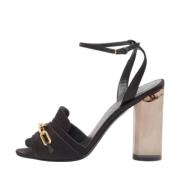 Pre-owned Satin sandals Burberry Vintage , Black , Dames