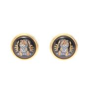 Pre-owned Metal earrings Hermès Vintage , Black , Dames