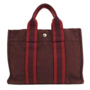 Pre-owned Canvas handbags Hermès Vintage , Red , Dames