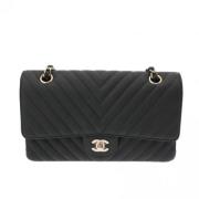 Pre-owned Leather chanel-bags Chanel Vintage , Black , Dames