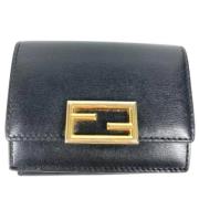 Pre-owned Leather wallets Fendi Vintage , Black , Dames