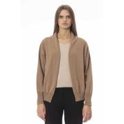 Trendy Cardigan met Metalen Monogram Baldinini , Beige , Dames