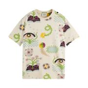 All Over Print T-shirt korte mouw Scotch & Soda , Beige , Heren