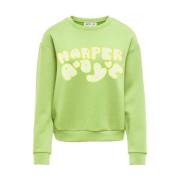 Sweatshirt met Logo Detail Harper & Yve , Green , Dames