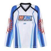 Witte Motocross Jersey met Blauwe Panelen Martine Rose , Multicolor , ...