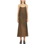 Anaya jurk in viscose en cupro UMA Wang , Brown , Dames