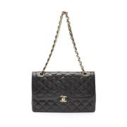 Pre-owned Leather chanel-bags Chanel Vintage , Black , Dames