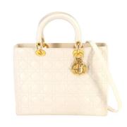 Pre-owned Leather dior-bags Dior Vintage , Beige , Dames