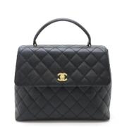 Pre-owned Leather chanel-bags Chanel Vintage , Black , Dames