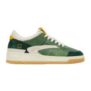 Groene Leren Sneakers Toernooi Stijl D.a.t.e. , Green , Heren