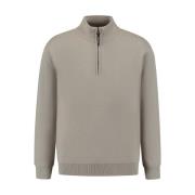 Gebreide Halfzip Trui Oversized Fit Pure Path , Beige , Heren