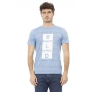 Korte Mouw Ronde Hals T-shirt Baldinini , Blue , Heren