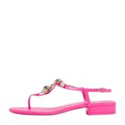 Pre-owned Leather sandals Chanel Vintage , Pink , Dames