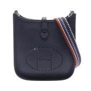 Pre-owned Leather shoulder-bags Hermès Vintage , Blue , Dames