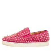 Pre-owned Suede sneakers Christian Louboutin Pre-owned , Pink , Dames