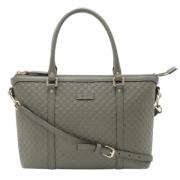 Pre-owned Leather gucci-bags Gucci Vintage , Gray , Dames