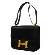 Pre-owned Leather shoulder-bags Hermès Vintage , Black , Dames