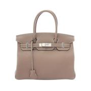 Pre-owned Leather totes Hermès Vintage , Gray , Dames