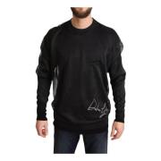 Logo Crewneck Pullover Sweater Dolce & Gabbana , Black , Heren