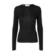 Gebreide Pullover O-Neck Sweater Selected Femme , Black , Dames