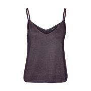 Shine V-Neck Top Pruim Lurex Vero Moda , Gray , Dames