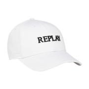 Baseball Cap Klassieke Stijl Zwart Replay , White , Heren