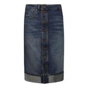 Hoge taille denim kokerrok Victoria Beckham , Blue , Dames