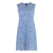 Elegante Kanten Jurk met Geschulpte Zoom Dolce & Gabbana , Blue , Dame...