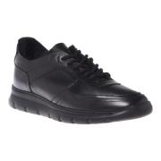 Trainers in black leather Baldinini , Black , Heren