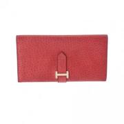 Pre-owned Leather wallets Hermès Vintage , Red , Dames