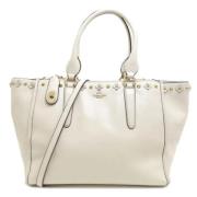 Pre-owned Leather handbags Coach Pre-owned , White , Dames