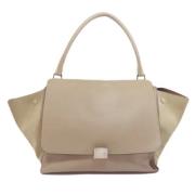 Pre-owned Leather totes Celine Vintage , Beige , Dames