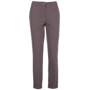 Slim-Fit Crepe Broek met Zakken YES ZEE , Gray , Dames