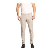 Slim Fit Katoenen Stretch Chino Broek Mason's , Beige , Heren