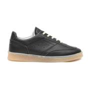 Zwarte Korrelige Leren Panel Sneakers MM6 Maison Margiela , Black , He...