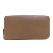 Pre-owned Leather wallets Hermès Vintage , Beige , Dames