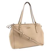 Pre-owned Leather handbags Coach Pre-owned , Beige , Dames