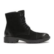 Nubuck laarzen met vastgebonden bovenkant Kazar , Black , Heren