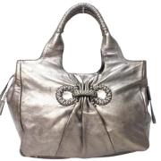 Pre-owned Leather handbags Salvatore Ferragamo Pre-owned , Gray , Dame...