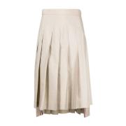 Geplooide midi-rok met RWB-strepen Thom Browne , Beige , Dames