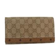 Pre-owned Canvas wallets Gucci Vintage , Beige , Dames