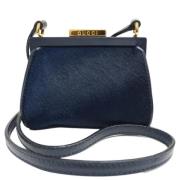 Pre-owned Leather gucci-bags Gucci Vintage , Blue , Dames